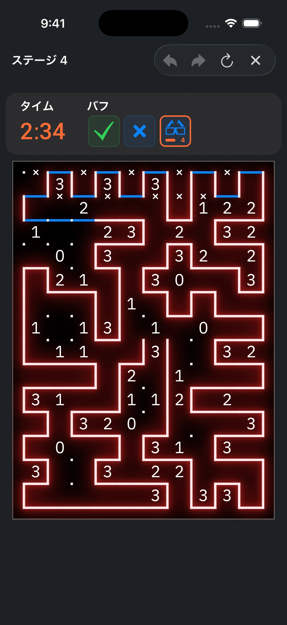 Loop Logicのアドベンチャー。強化を重ねて挑むプレイ画面